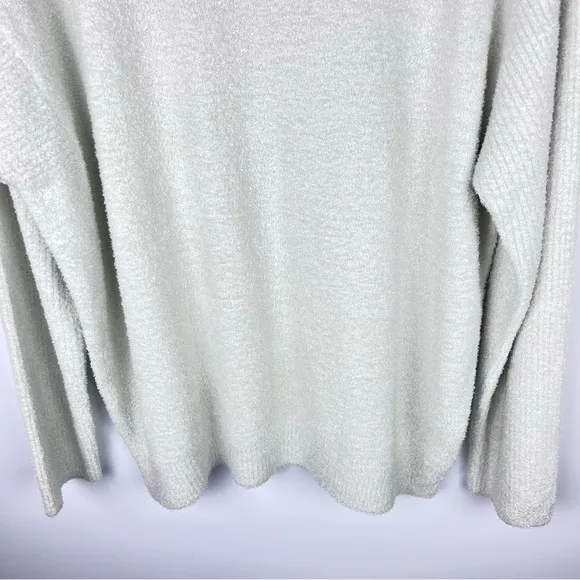 NWT Barefoot Dreams CozyChic Lite Ribbed Sleeve Pullover Sweater Soft Sage SZ L