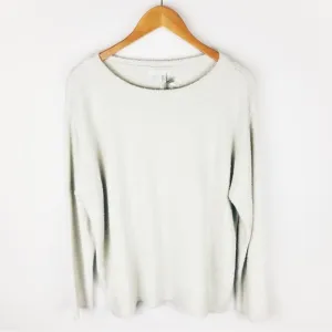 NWT Barefoot Dreams CozyChic Lite Ribbed Sleeve Pullover Sweater Soft Sage SZ L