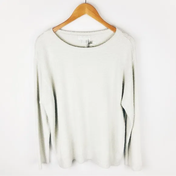 NWT Barefoot Dreams CozyChic Lite Ribbed Sleeve Pullover Sweater Soft Sage SZ L