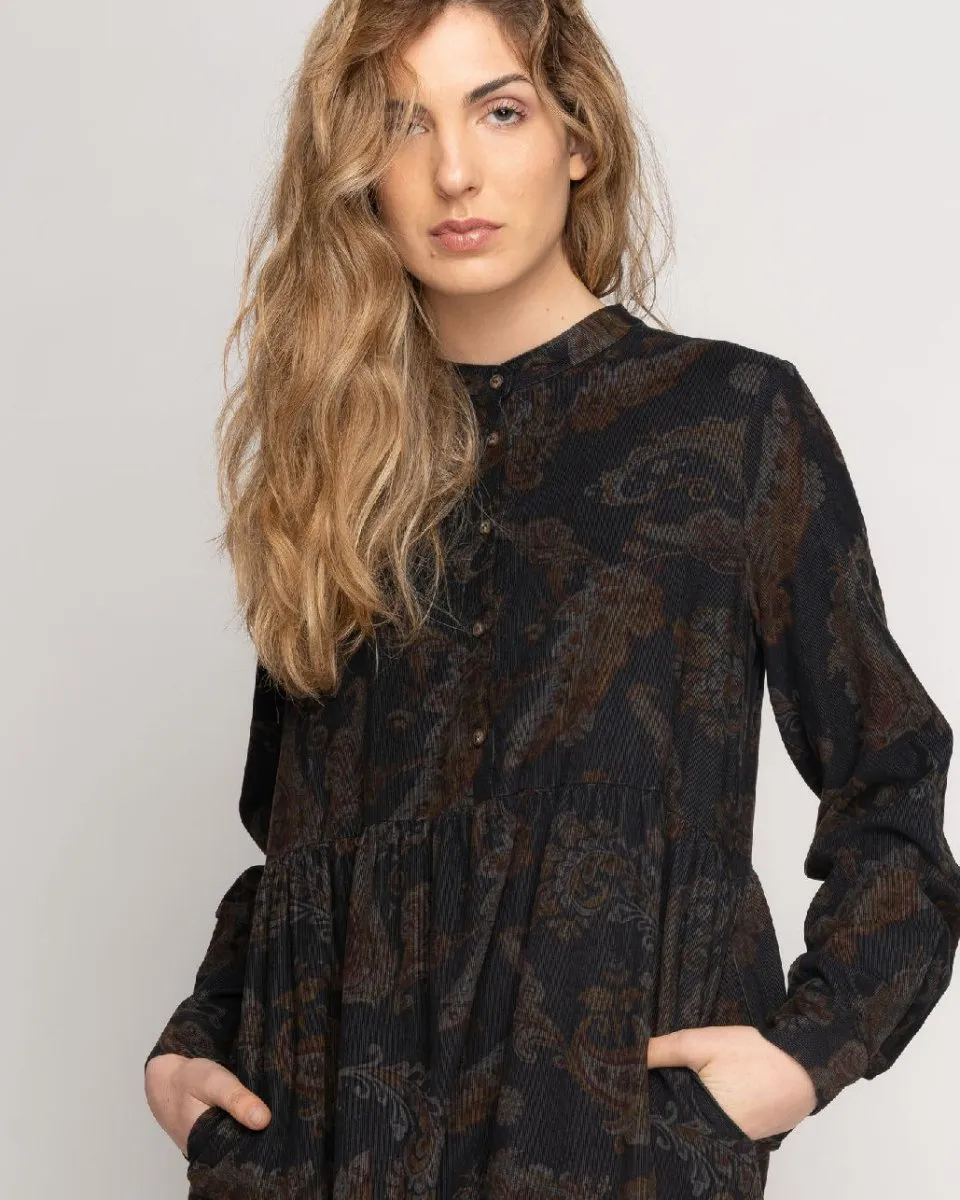 Paisley Button Shirtdress