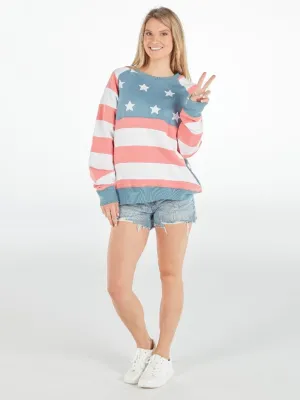 Patch Crew Pullover by Simply Southern - USA (Ships Late March)