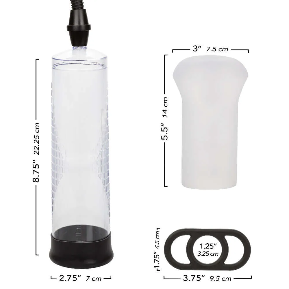 Peak Edging Kit Penis Pump - Black/clear