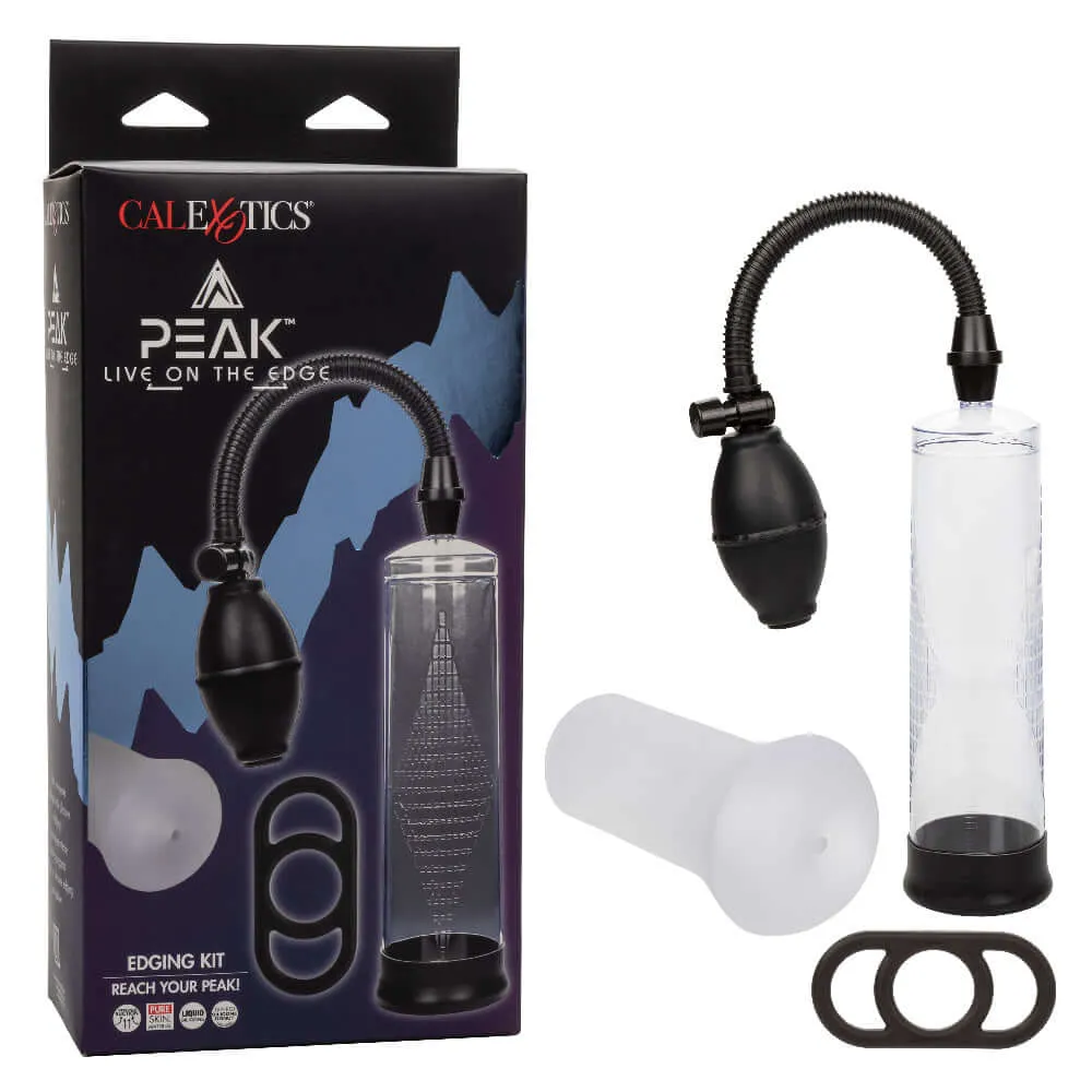Peak Edging Kit Penis Pump - Black/clear