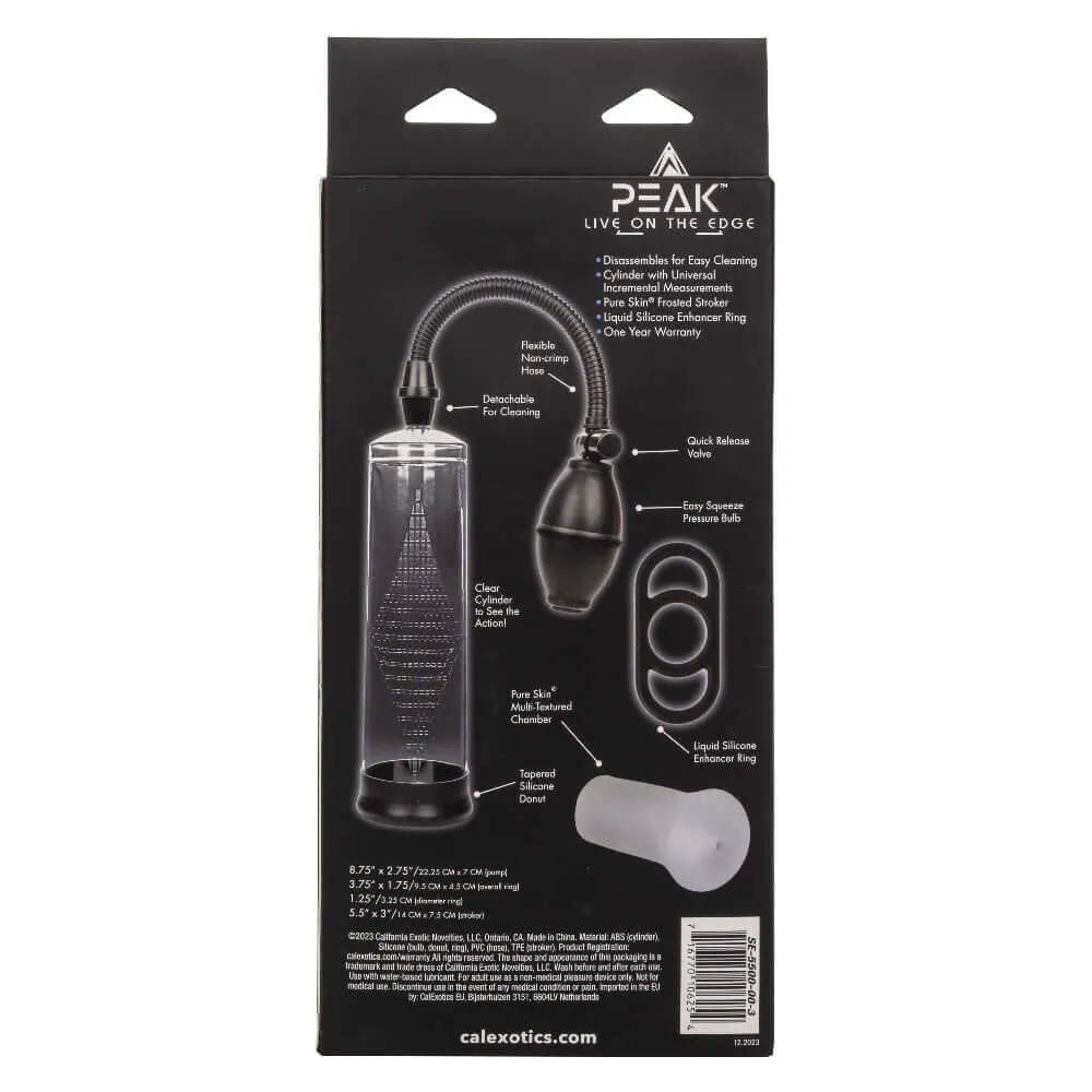 Peak Edging Kit Penis Pump - Black/clear