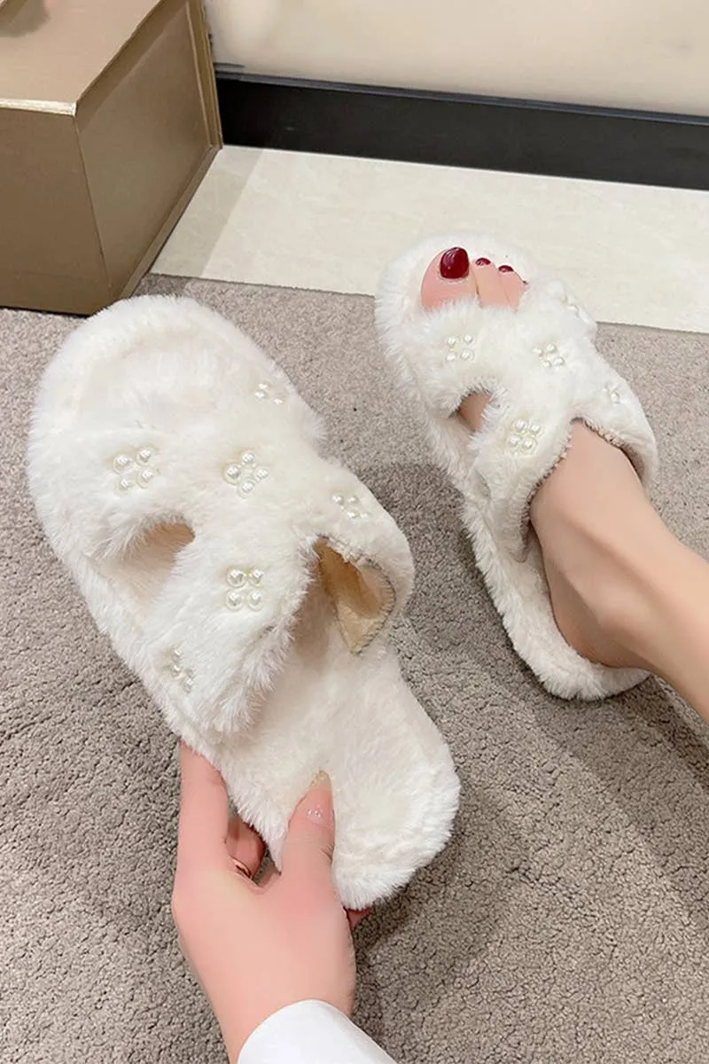 Pearl Black Slippers