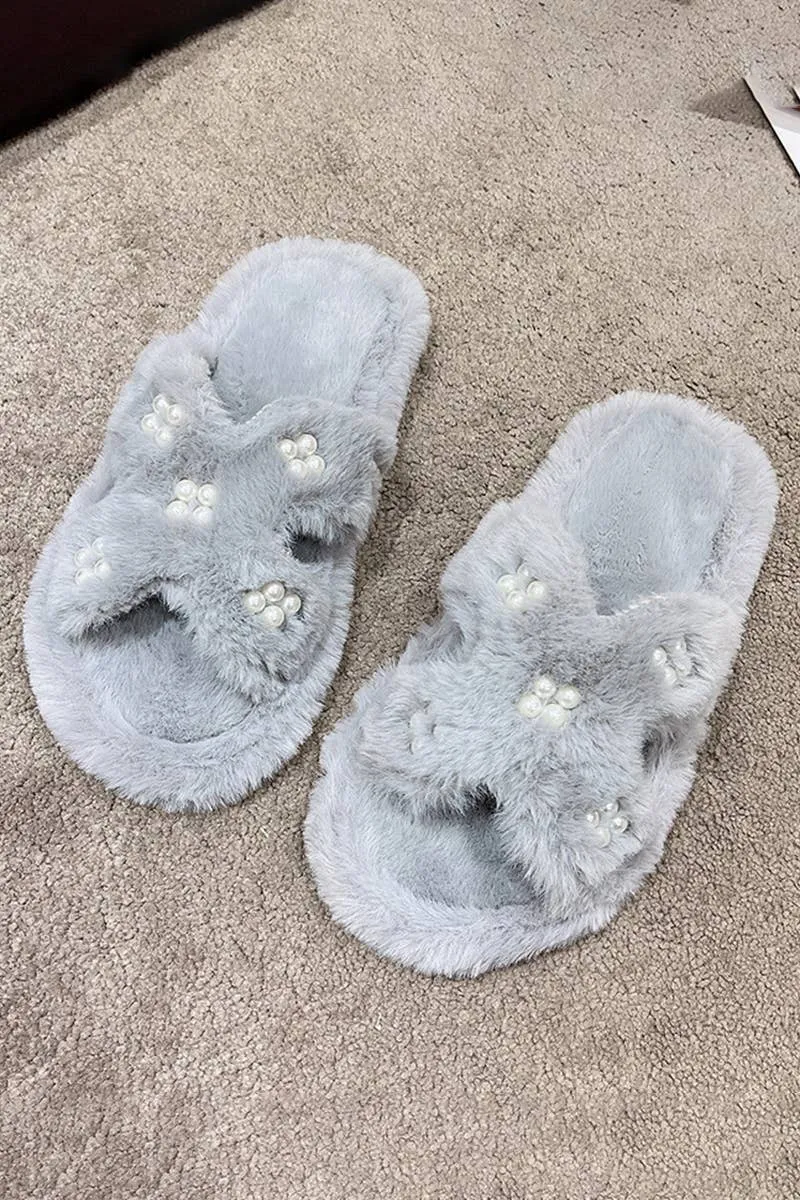 Pearl Black Slippers