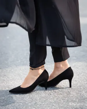 Pedro Miralles Pumps med stiletthæl, sort semsket.