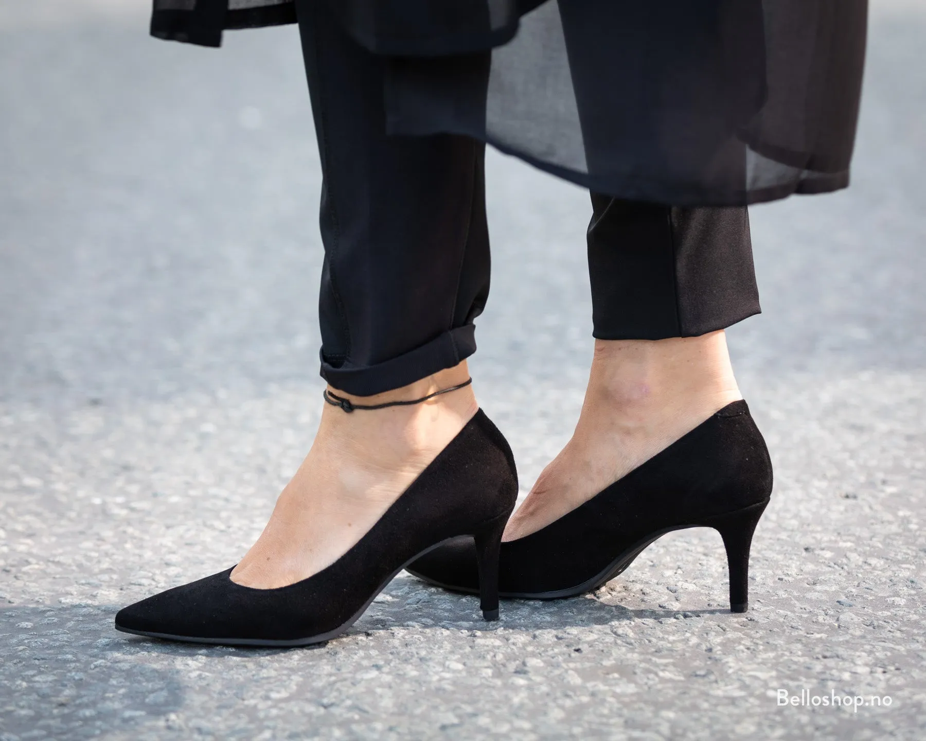 Pedro Miralles Pumps med stiletthæl, sort semsket.