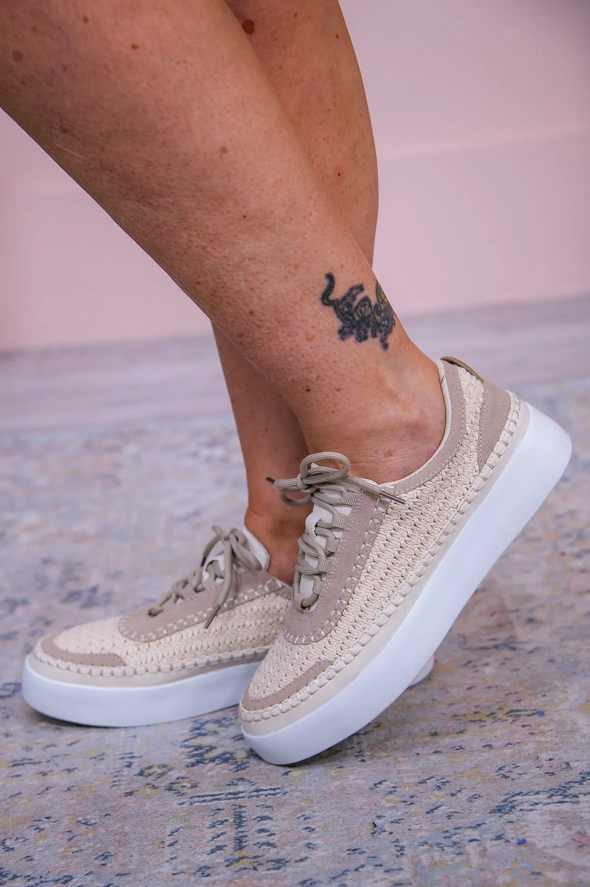 Pep In My Step Cream Woven Sneakers - SHO2717CR