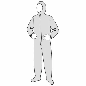 PermaGard Dispoable Coverall with Zipper Front, Elastic Wrists and Ankles, Hood & Boots, 18122 (Case of 25 Suits)