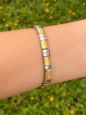 Pulsera Flexible Combinada Con Zirconia