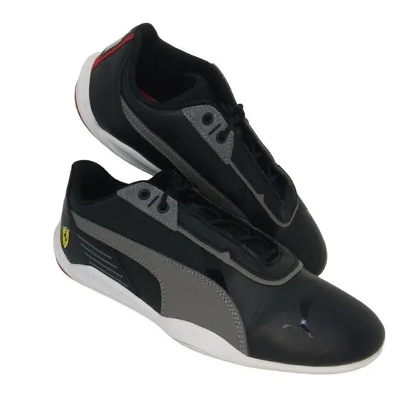 Puma Ferrari R-Cat Machina Mens Pre-owned Black &amp; Gray Leather Sneakers - sz. 7