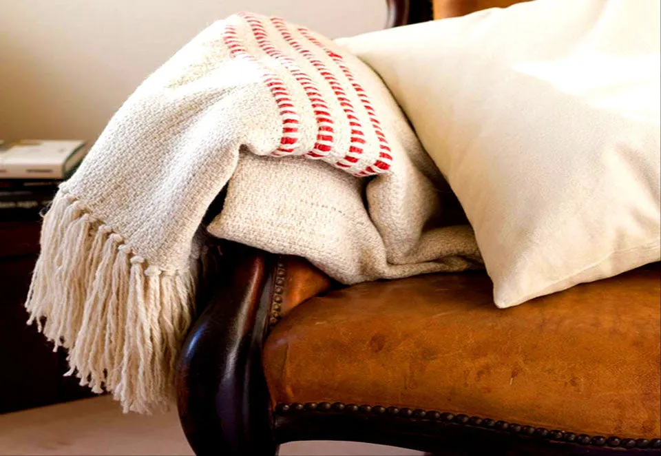 Red Striped Throw Blanket