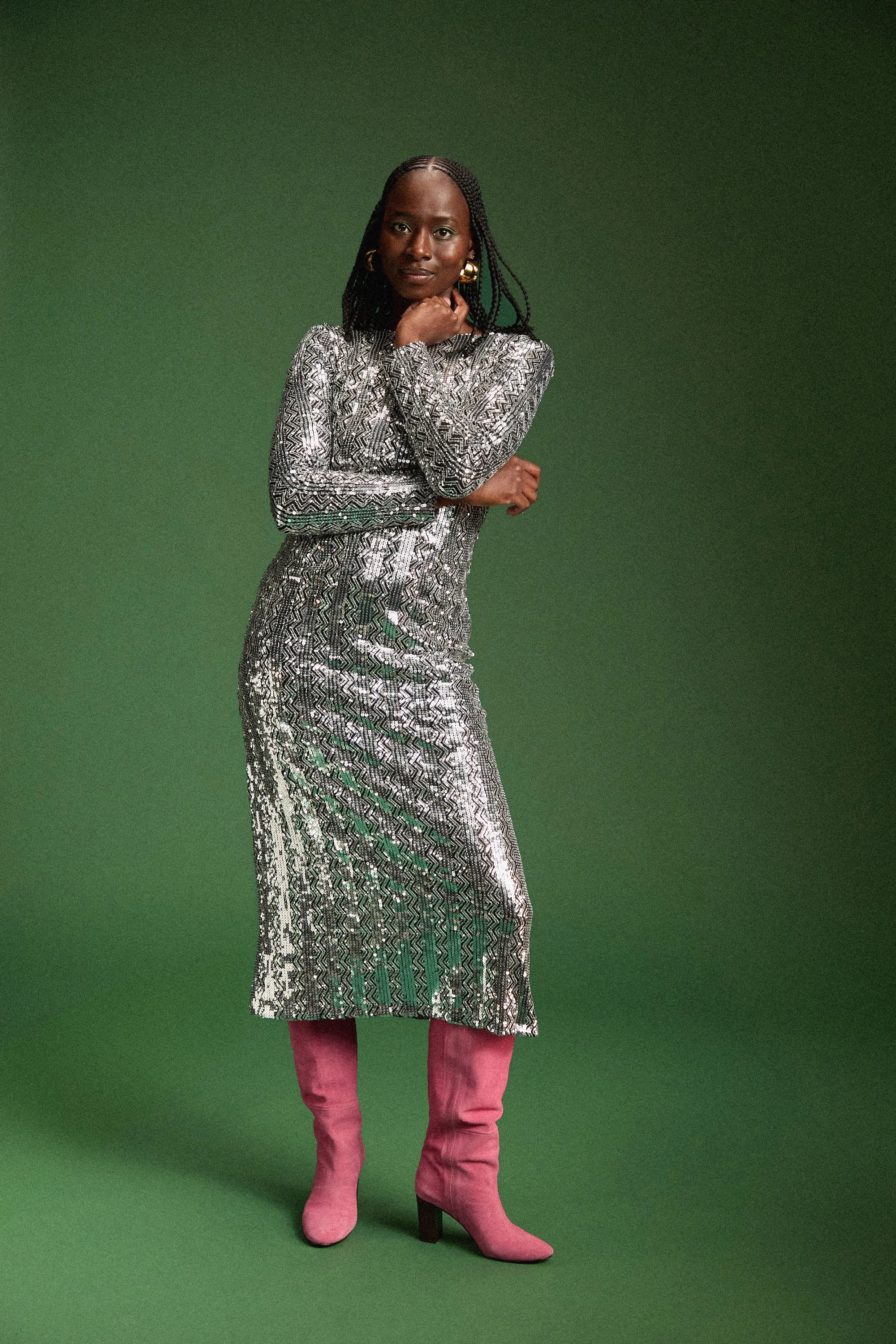 ROBE MADISON SEQUINS ARGENTE