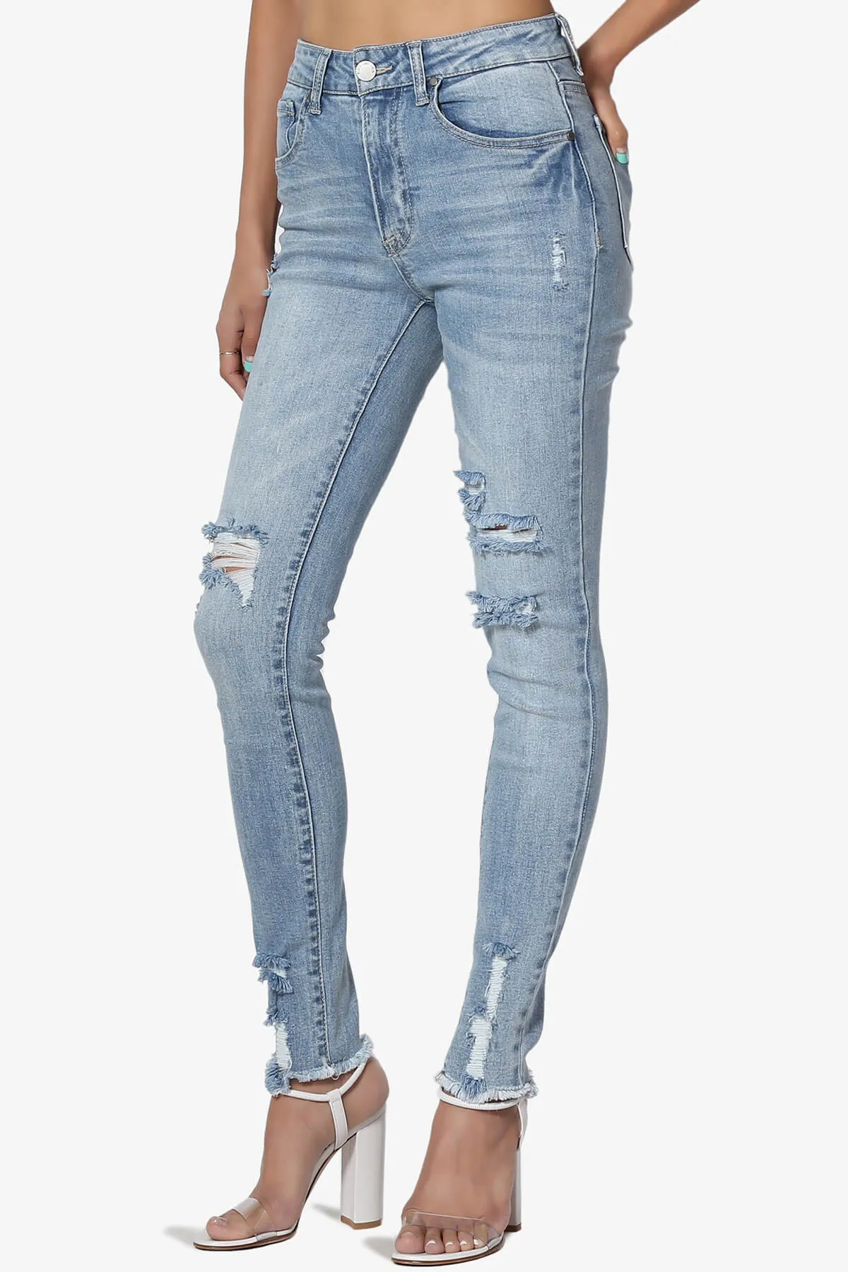 Rosalind Mid Rise Distressed Skinny Jeans