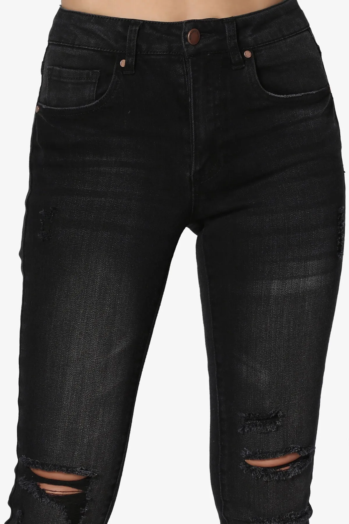 Rosalind Mid Rise Distressed Skinny Jeans