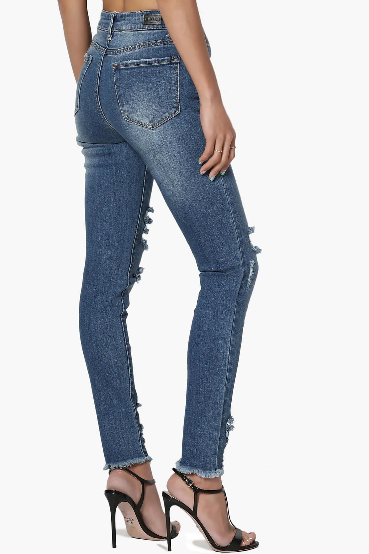 Rosalind Mid Rise Distressed Skinny Jeans