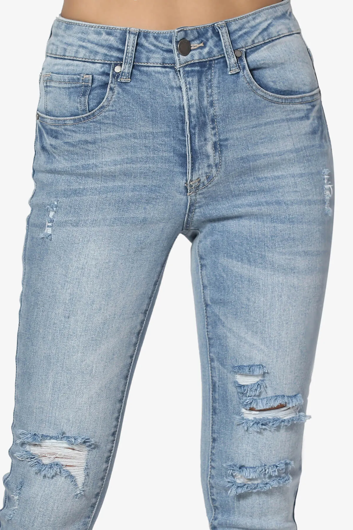 Rosalind Mid Rise Distressed Skinny Jeans