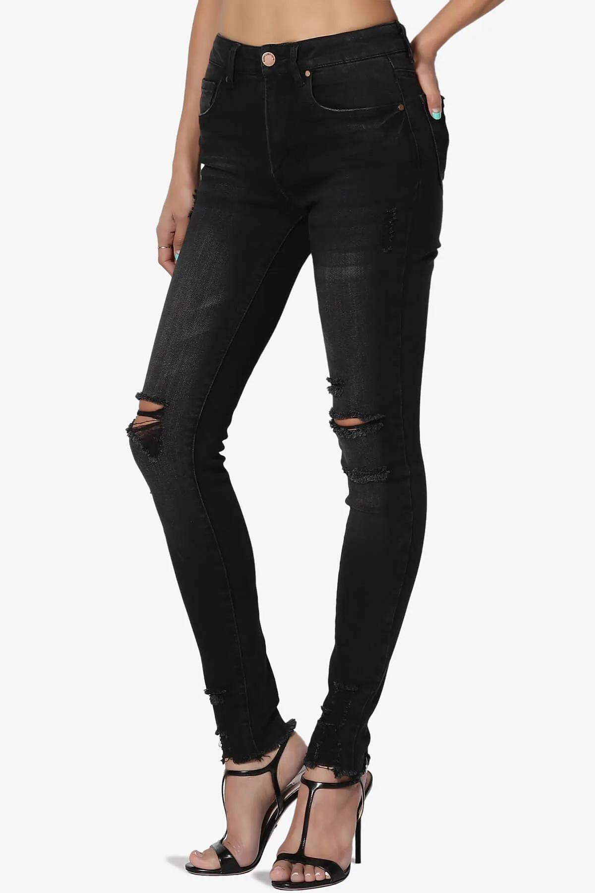 Rosalind Mid Rise Distressed Skinny Jeans