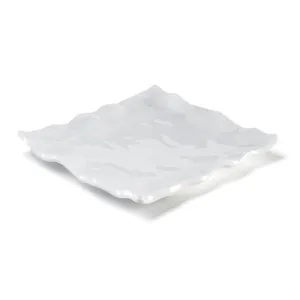Ruffle White 12" Melamine Square Small Platter