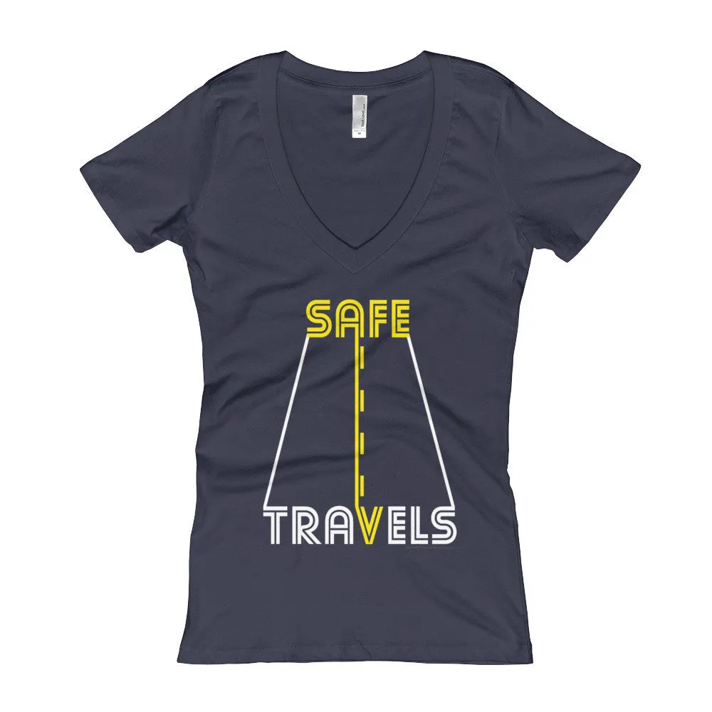 Safe Travels Fitted V-Neck T-Shirt