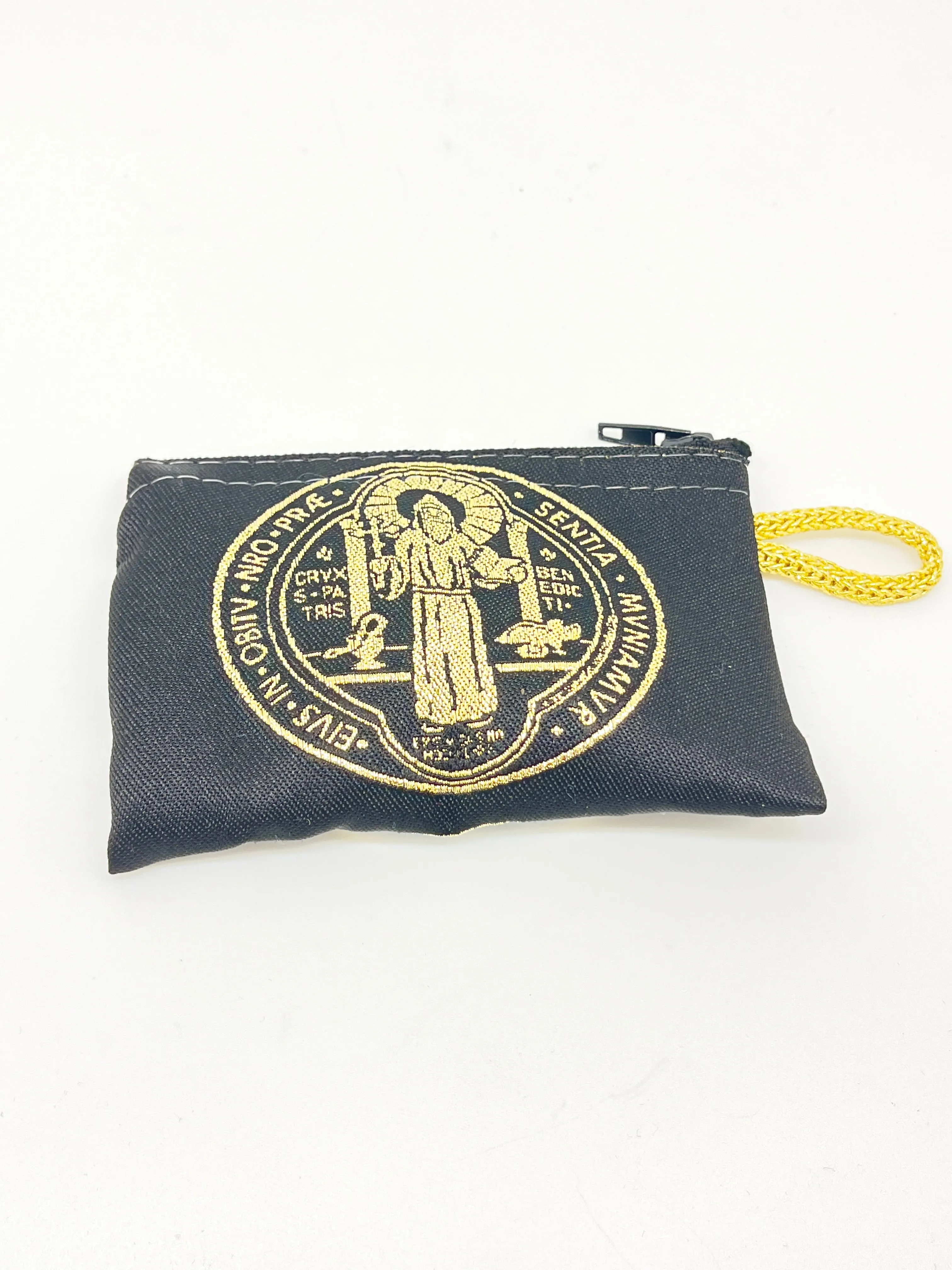 Saint Benedict Woven Tapestry Rosary Pouch 4"