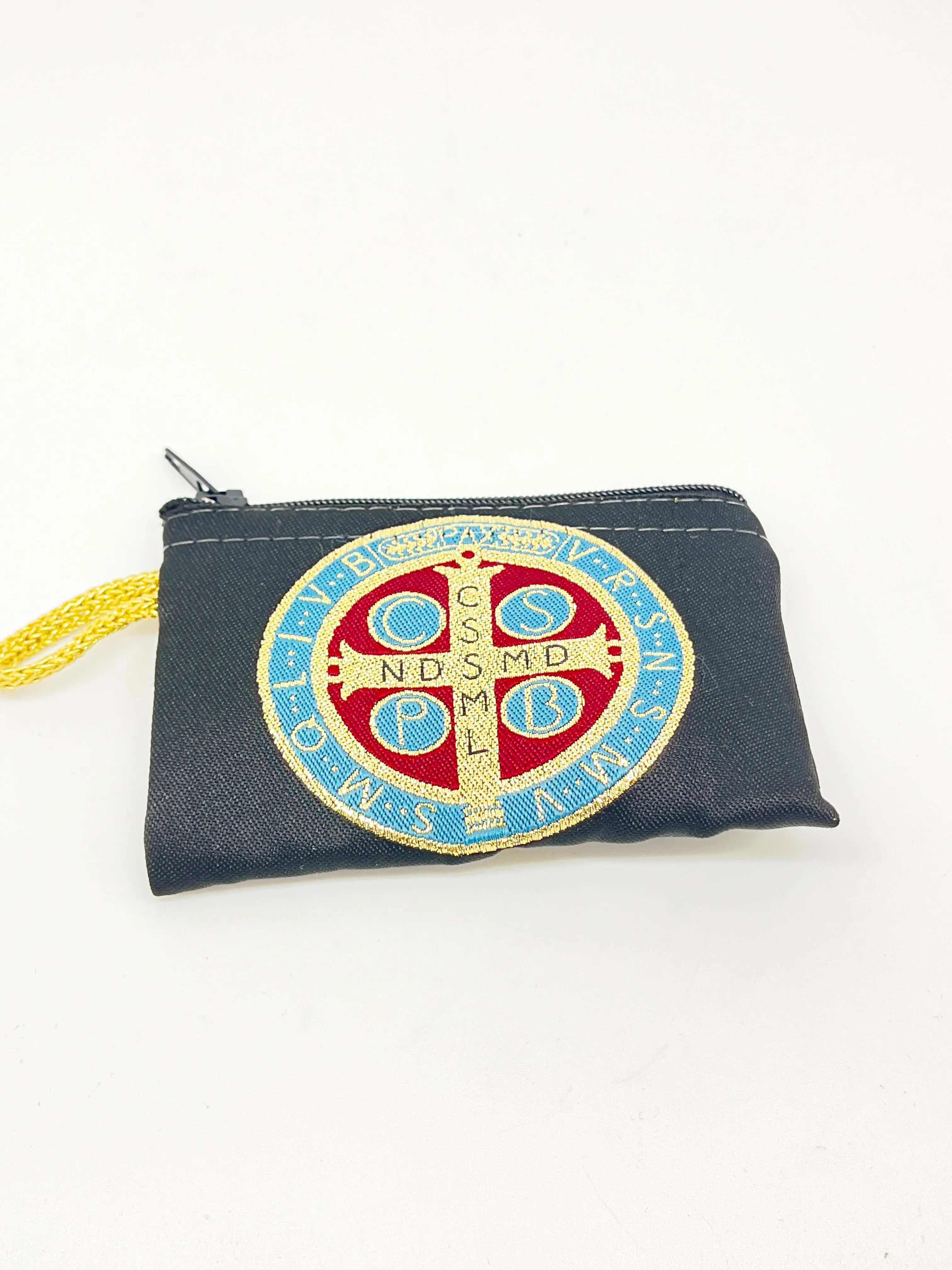 Saint Benedict Woven Tapestry Rosary Pouch 4"