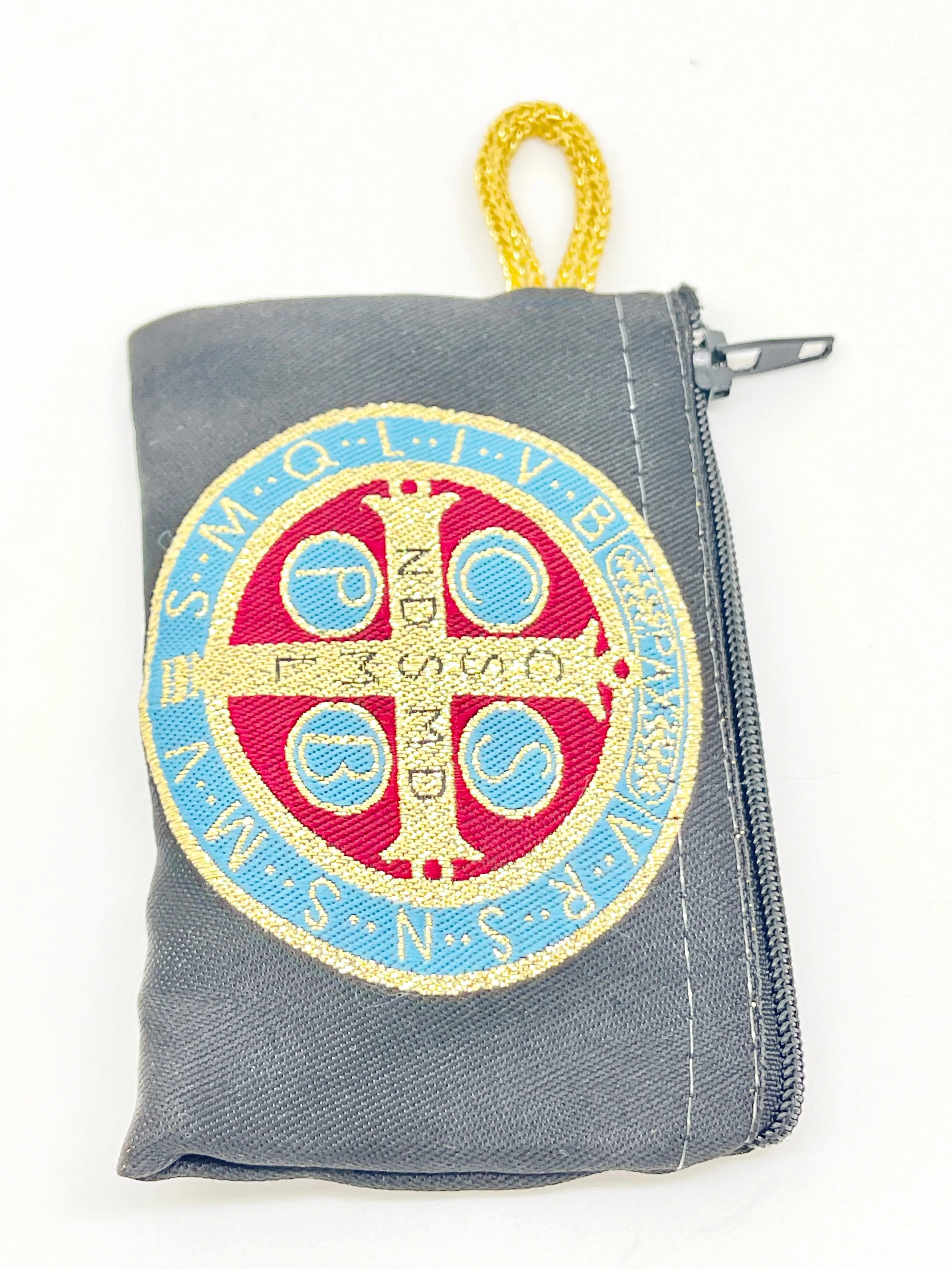 Saint Benedict Woven Tapestry Rosary Pouch 4"