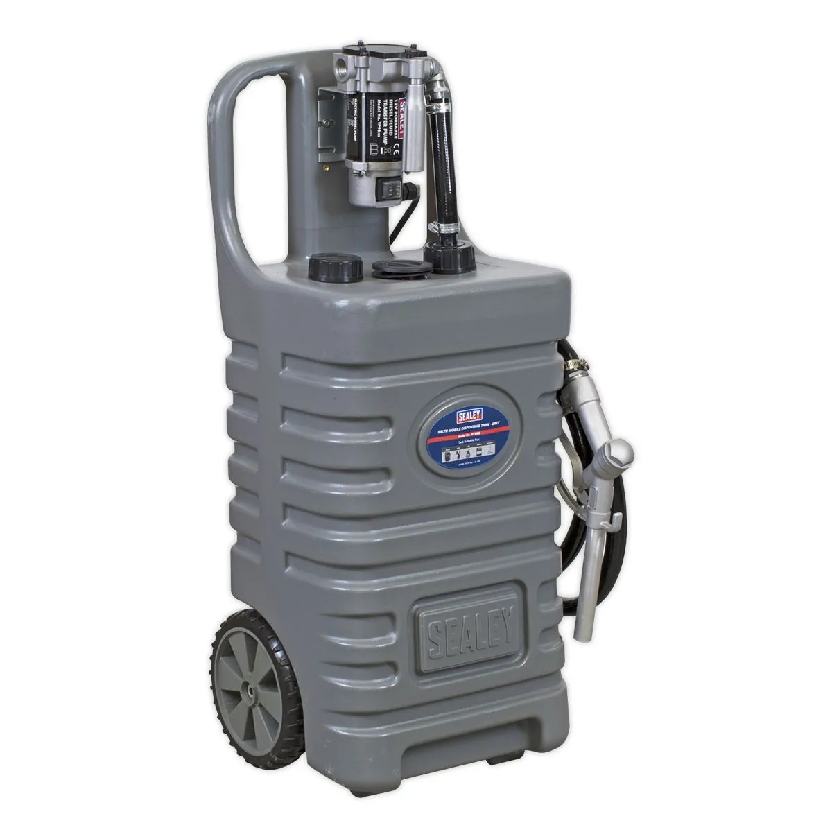 Sealey Mobile Dispensing Tank 55L with Diesel Pump - Grey