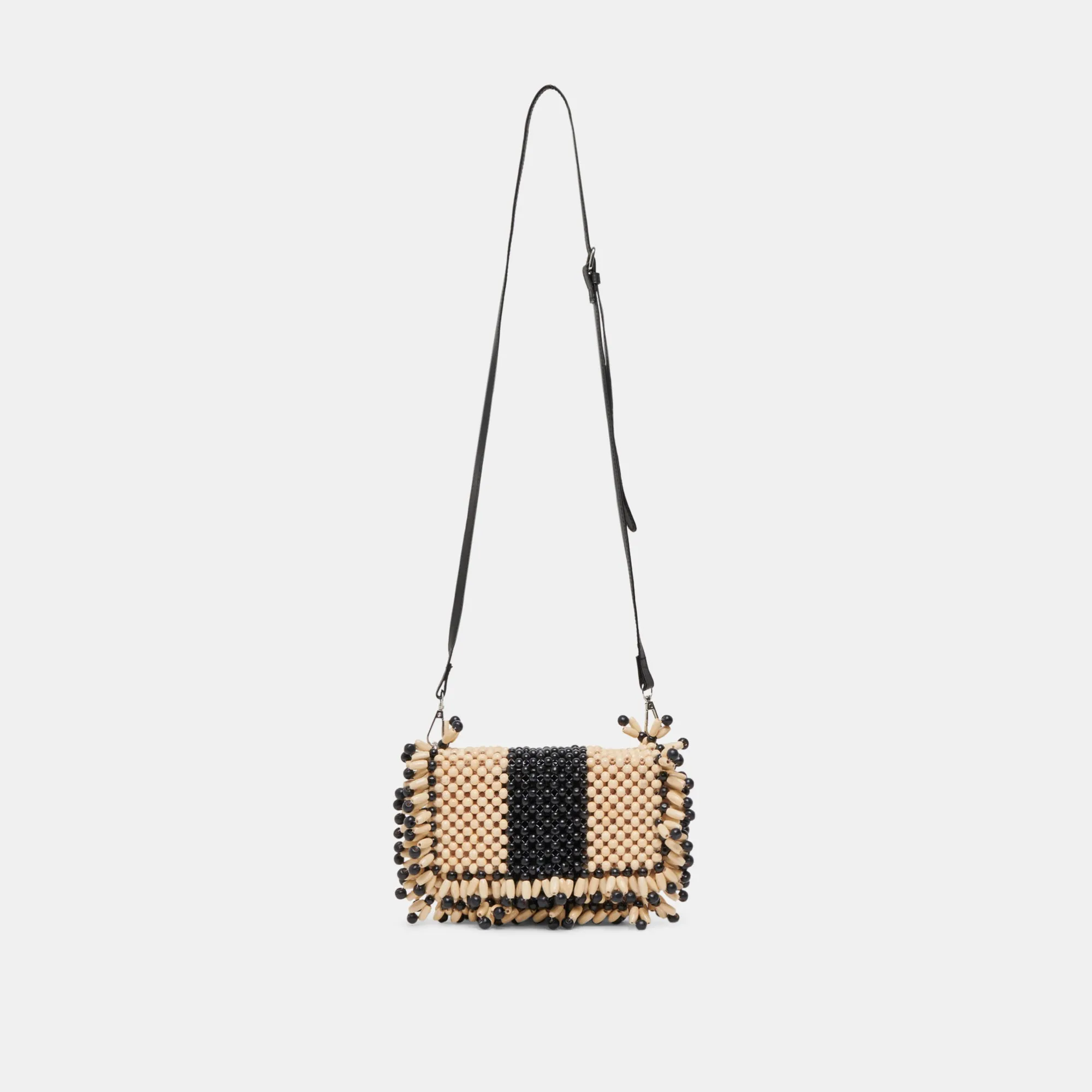 SEYCHELL HANDBAG BLACK NATURAL WOOD
