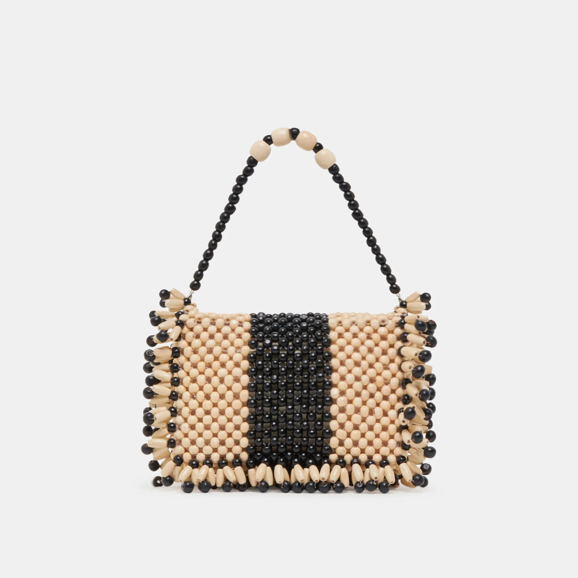 SEYCHELL HANDBAG BLACK NATURAL WOOD