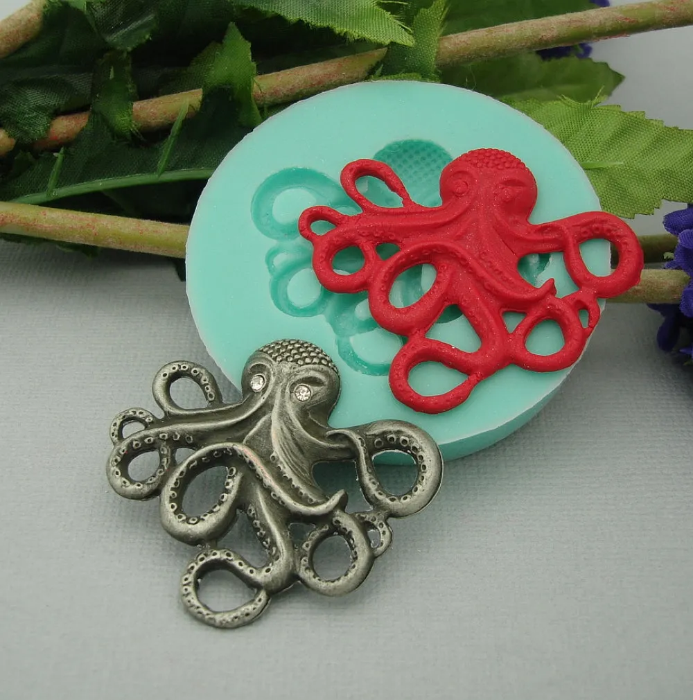 Silicone Mold Octopus Jewelry Making Resin, Clay .