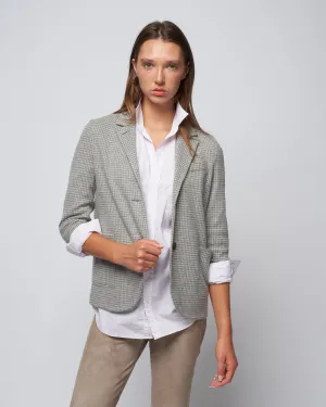stand up collar moleskin blazer - grey