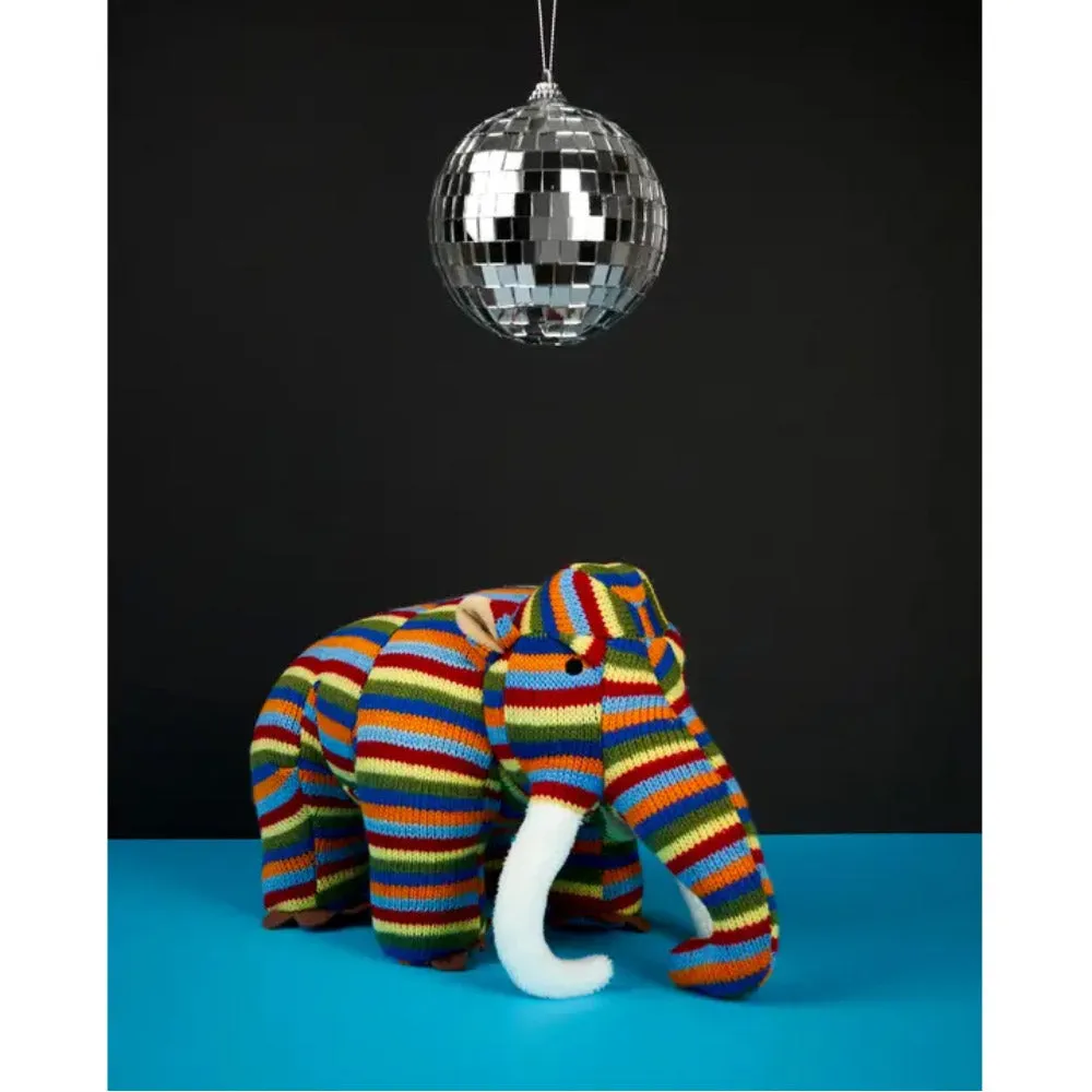 Stripe Knitted Woolly Mammoth Dinosaur Plush Toy