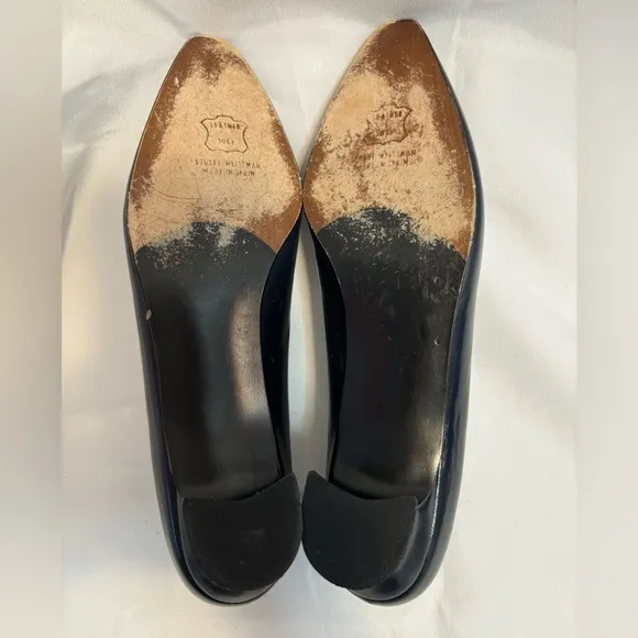 Stuart Weitzman Black Gold Detail Heel Pumps Women’s Size 8.5
