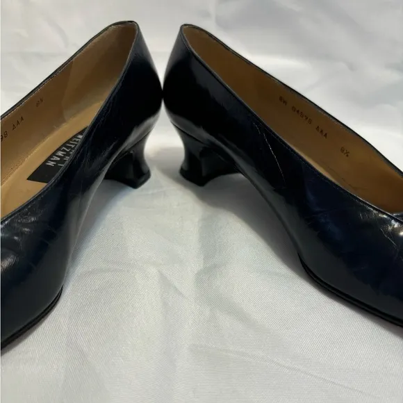 Stuart Weitzman Black Gold Detail Heel Pumps Women’s Size 8.5
