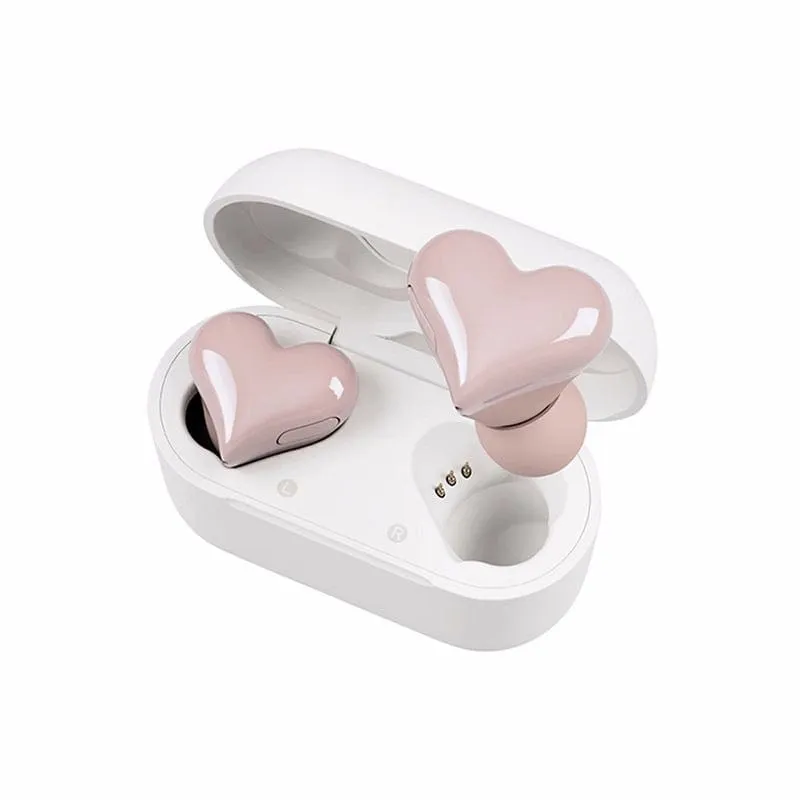 Stylish Heart Shaped Wireless Bluetooth Earphones