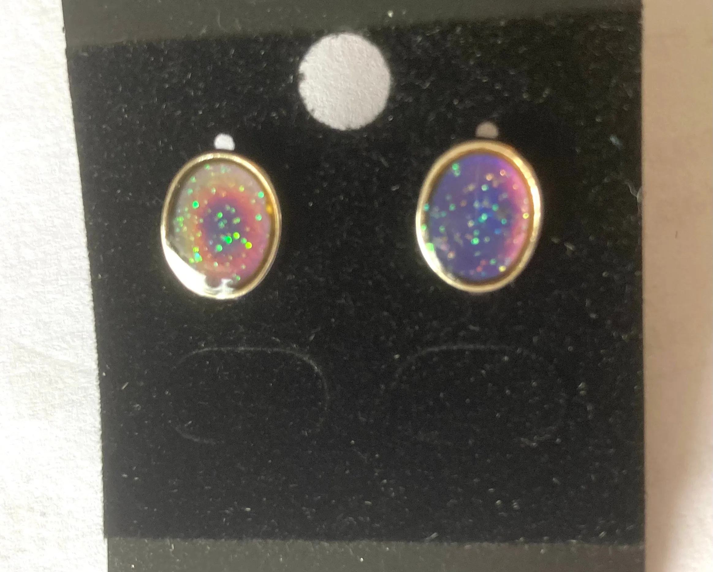 Stylish Oval Glitter Mood Earrings