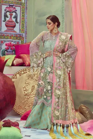 Stylish Wedding Dress In Beutifull Mint Green Color Model# C 1784