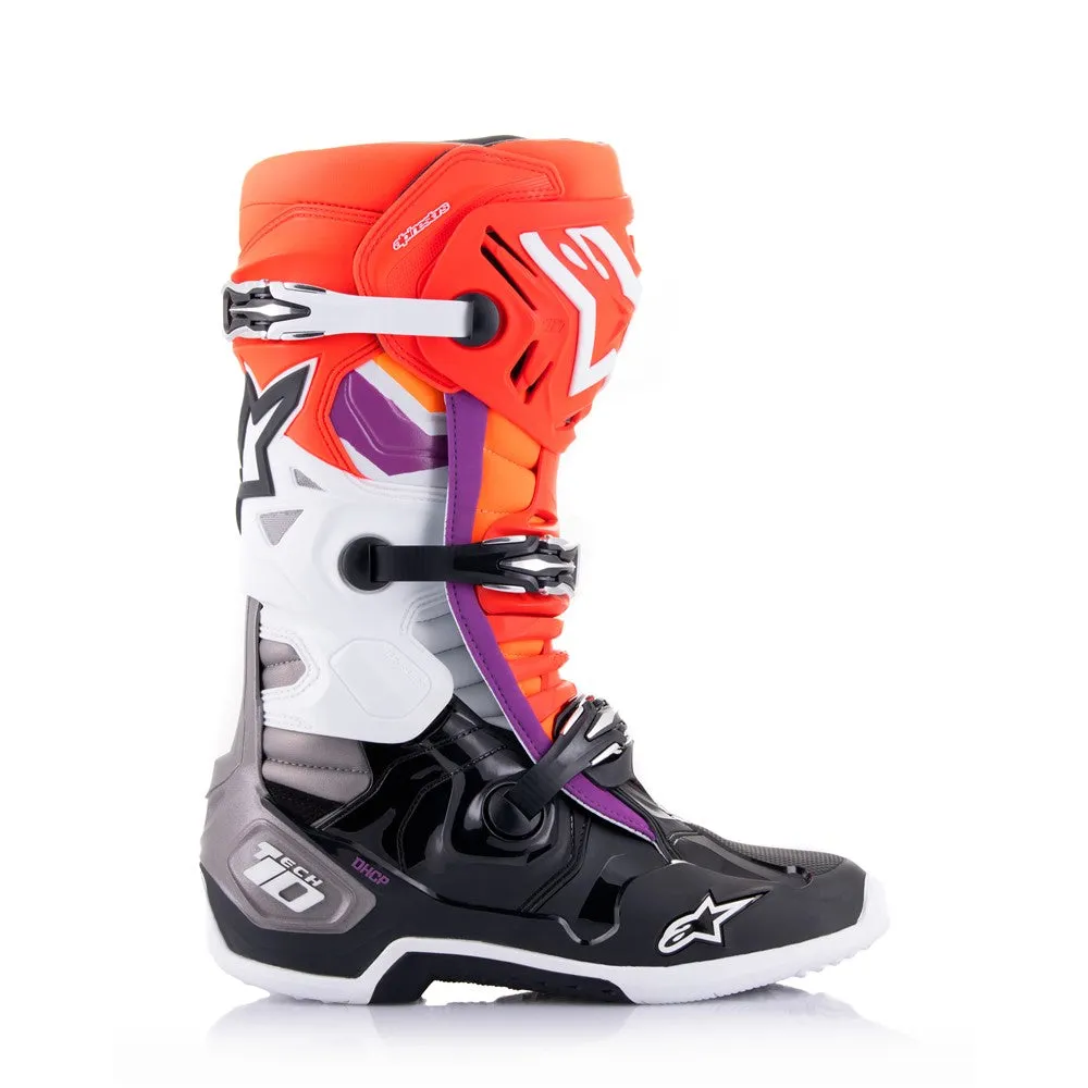 Tech-10 MX Boots Black/Red Fluoro/Orange Fluoro/White 11