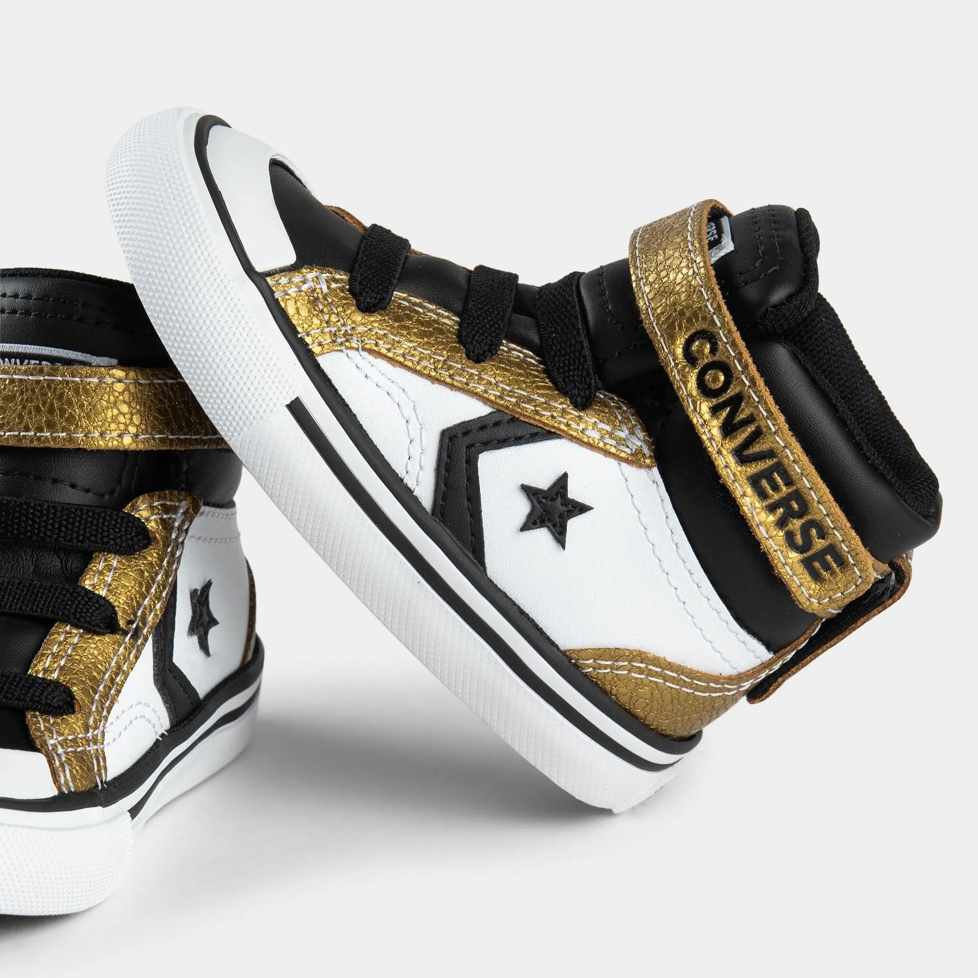 Toddler Pro Blaze Strap Hi | White/Black/Gold