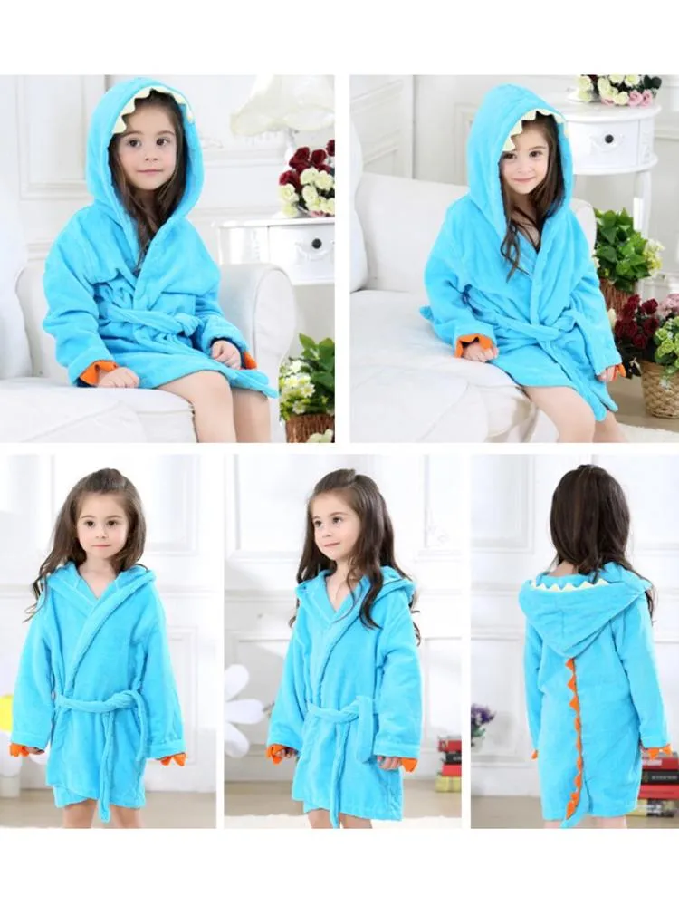 Turquoise Blue Dinosaur Hooded Dressing Gown with Spikes & Tail