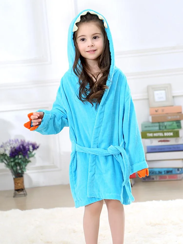 Turquoise Blue Dinosaur Hooded Dressing Gown with Spikes & Tail