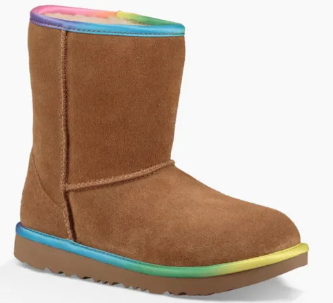 UGG Girls' Classic II Rainbow Pull-Up Boots Little Kid | Chestnut