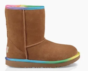 UGG Girls' Classic II Rainbow Pull-Up Boots Little Kid | Chestnut