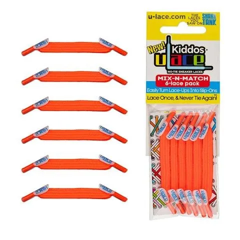 uLace Kiddos No-Tie Sneaker Laces - Neon Orange
