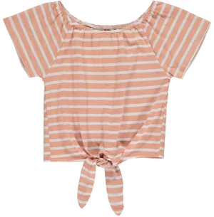 Vignette Esme Stripe Top Coral