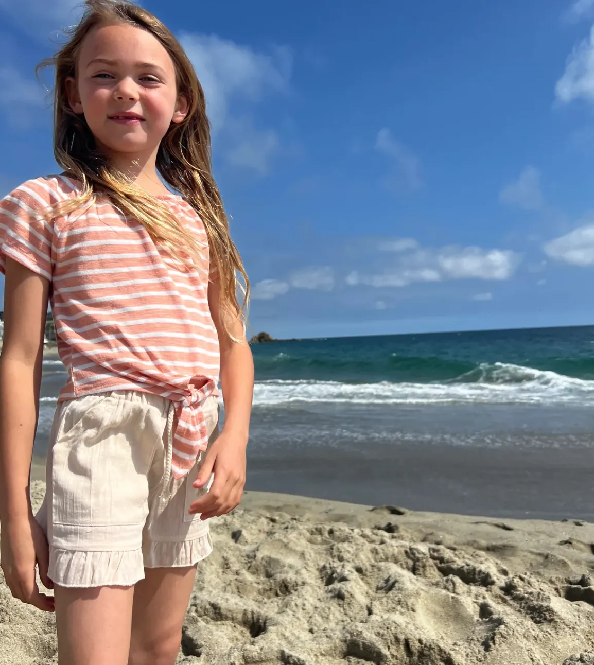 Vignette Esme Stripe Top Coral