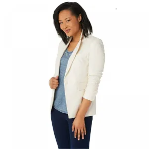 Vince Camuto Plus Size Lace-Up Back Doubleweave One Button Blazer
