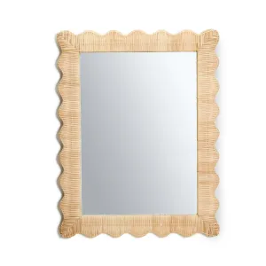 Wavy Wicker Mirror